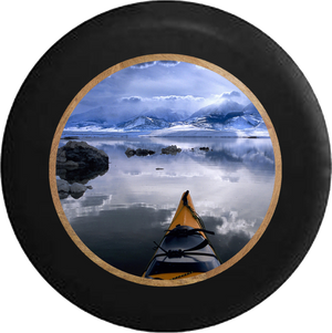 Alaska Sea Kayak in the Ocean Peaceful Serenity Jeep Camper Spare Tire Cover BLACK-CUSTOM SIZE/COLOR/INK- R298 - TireCoverPro 