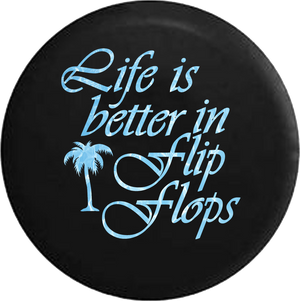 Life is Better in Flip Flops Ocean Sea Life Palm Tree 