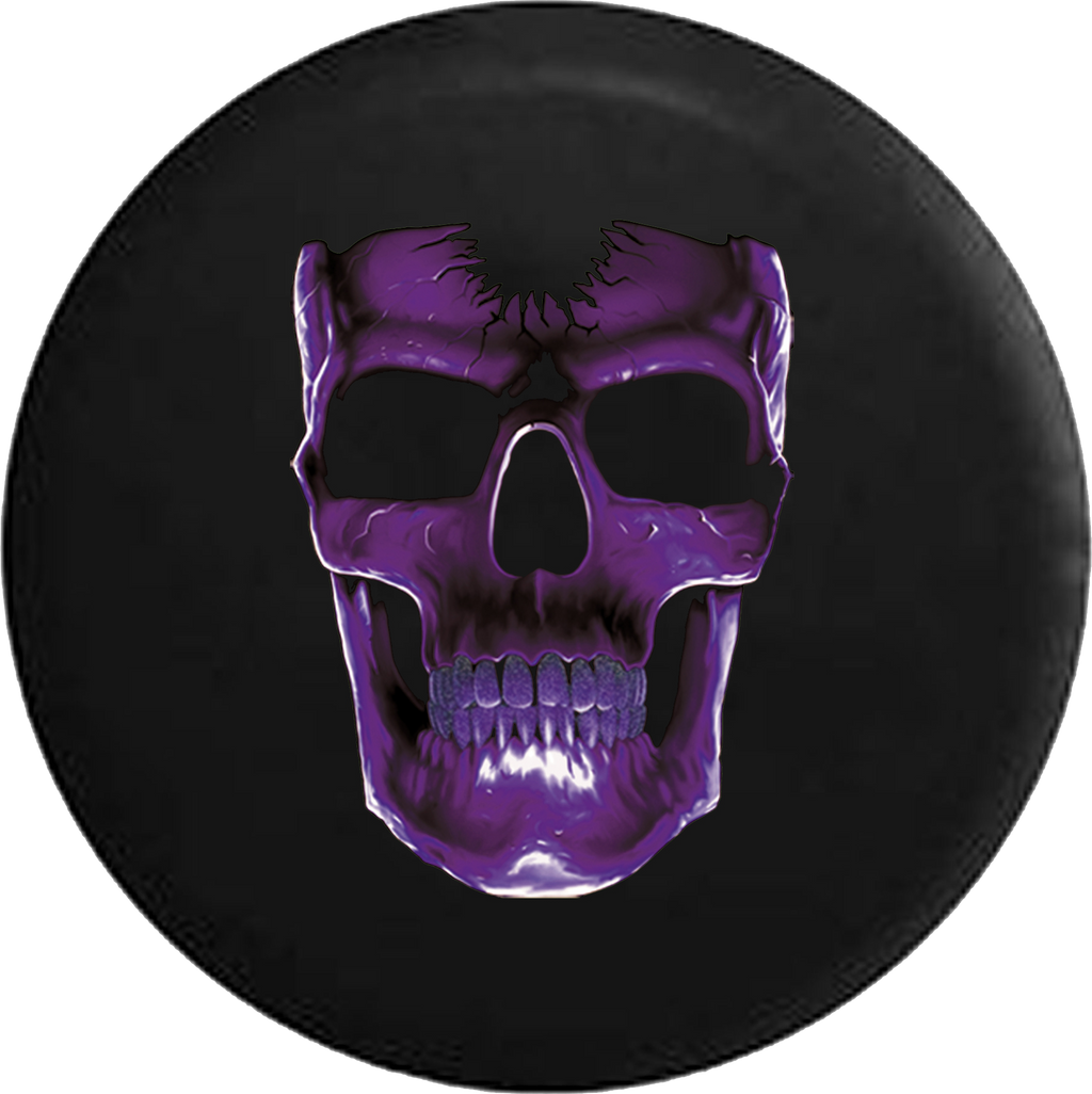 Cracked Purple Skull Jeep Wrangler Tire Cover (Wrangler JK, TJ, YJ)