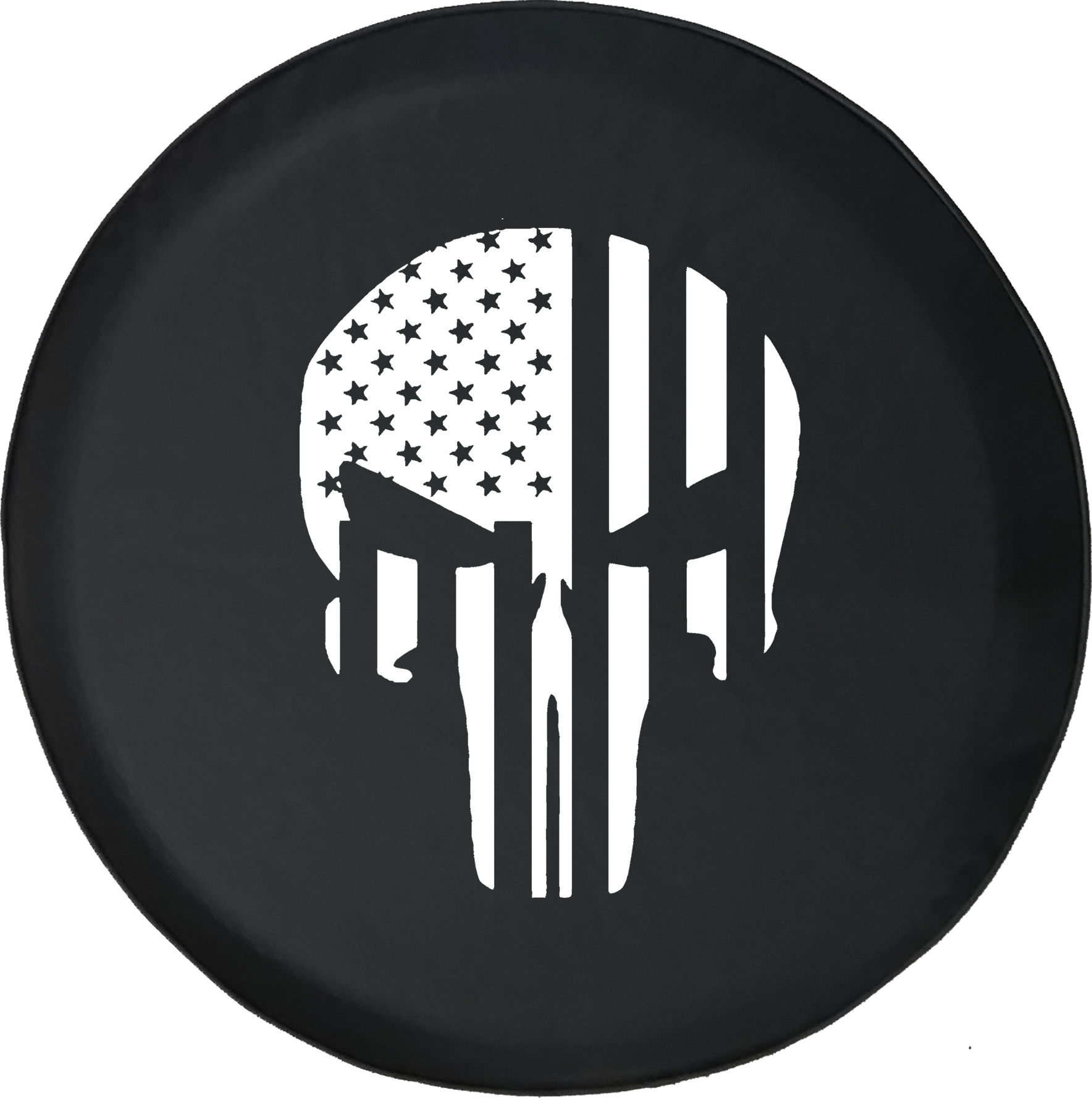 Jeep Tire Cover With American Flag Vertical Punisher Tire Cover