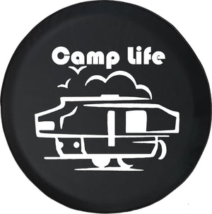 TEST Spare Tire Cover Camp Life Camping Camper Black