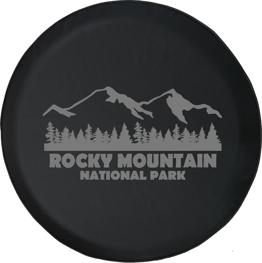 Jeep Liberty Tire Cover With Rocky Mountain National Park (Liberty 02-12) Grey Ink