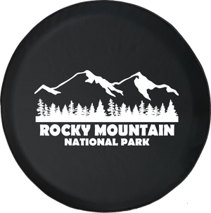 Jeep Liberty Tire Cover With Rocky Mountain National Park (Liberty 02-12) White Ink