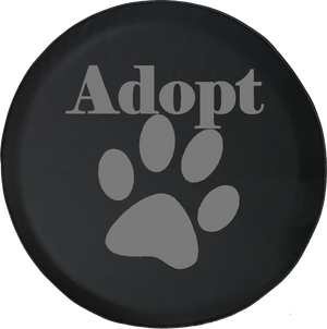 Adopt Pet Lover Paw Print Offroad Jeep RV Camper Spare Tire Cover H438