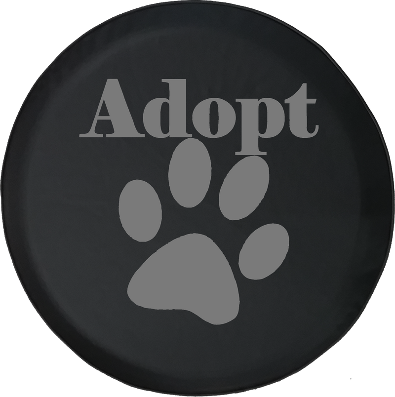 Adopt Pet Lover Paw Print Offroad Jeep RV Camper Spare Tire Cover H438