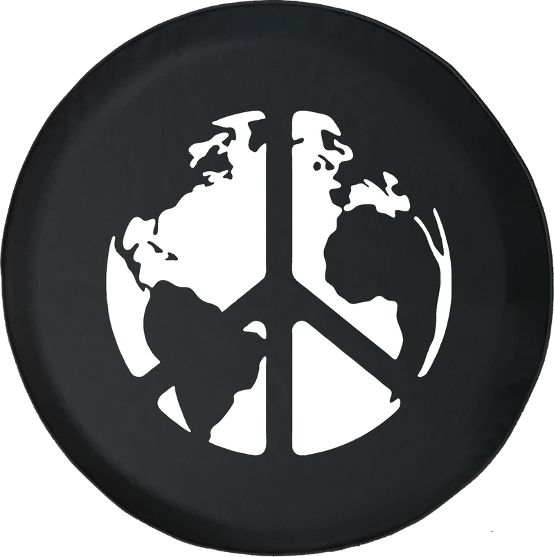 World Peace Sign Global Harmony & Love Offroad Jeep RV Camper Spare Tire Cover J152 - TireCoverPro 