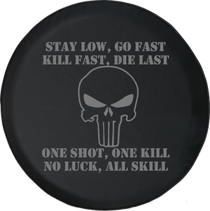 Jeep Wrangler Spare Tire Cover With Stay Low Go Fast (Wrangler JK, TJ, YJ) - TireCoverPro 