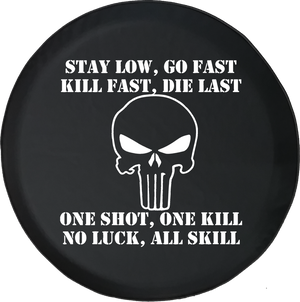 Jeep Wrangler Spare Tire Cover With Stay Low Go Fast (Wrangler JK, TJ, YJ) - TireCoverPro 