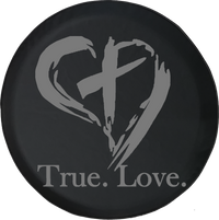 True. Love. Christian Jesus Heart Cross Religious Offroad Jeep RV Camper Spare Tire Cover J215 - TireCoverPro 