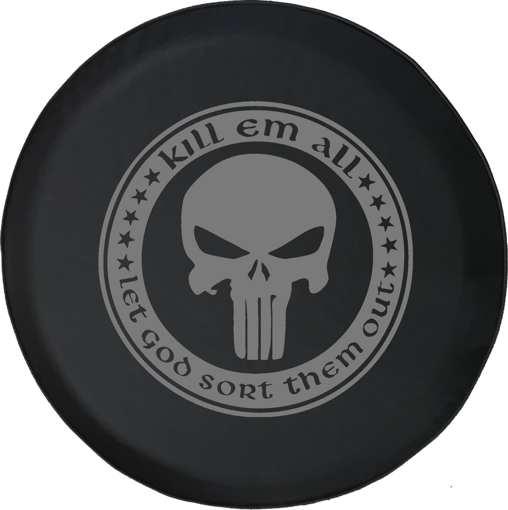 Jeep Wrangler Spare Tire Cover With Kill Em All (Wrangler JK, TJ, YJ)