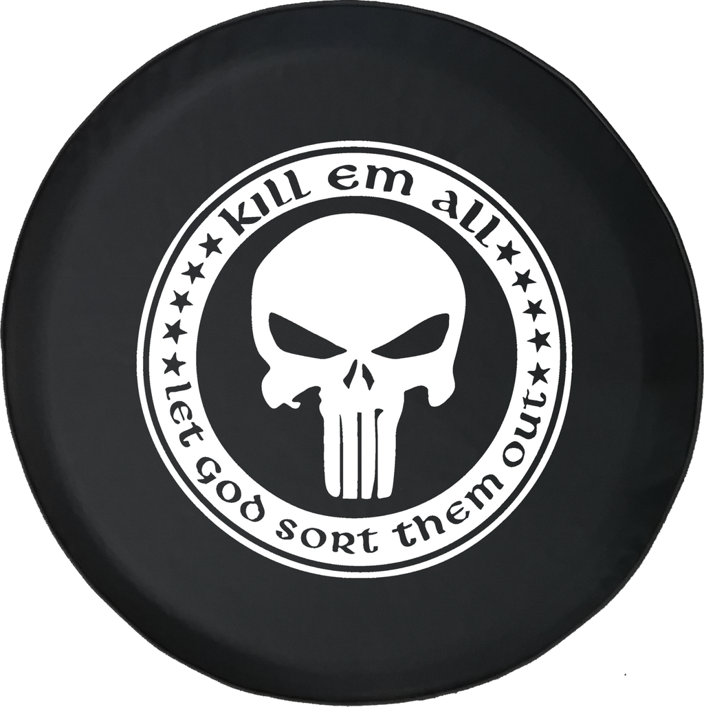 Jeep Wrangler Spare Tire Cover With Kill Em All (Wrangler JK, TJ, YJ)