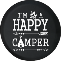 Jeep Wrangler Tire Cover With I'm A Happy Camper Print (Wrangler JK, TJ, YJ)