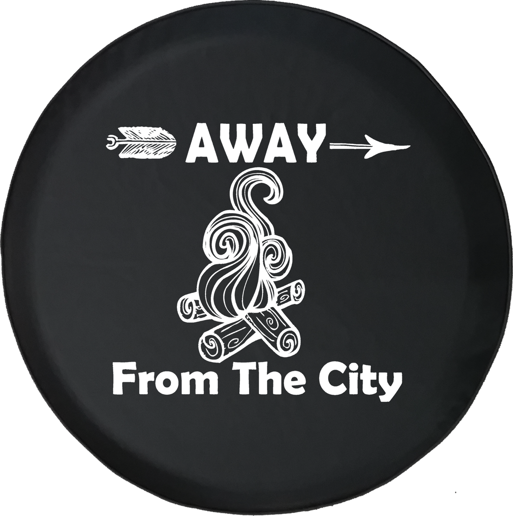 Jeep Wrangler Tire Cover With Away from the City (Wrangler JK, TJ, YJ) - TireCoverPro 