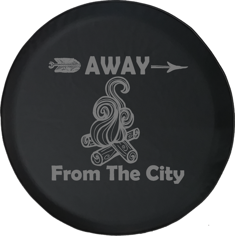 Jeep Wrangler Tire Cover With Away from the City (Wrangler JK, TJ, YJ) - TireCoverPro 