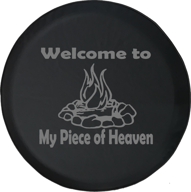 Welcome to My Piece of Heaven Campfire Camping Travel Offroad Jeep RV Camper Spare Tire Cover J272 - TireCoverPro 
