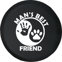 Man's Best Friend Ying Yang Hand Print Jeep Wave Paw Print Offroad Jeep RV Camper Spare Tire Cover J309 - TireCoverPro 