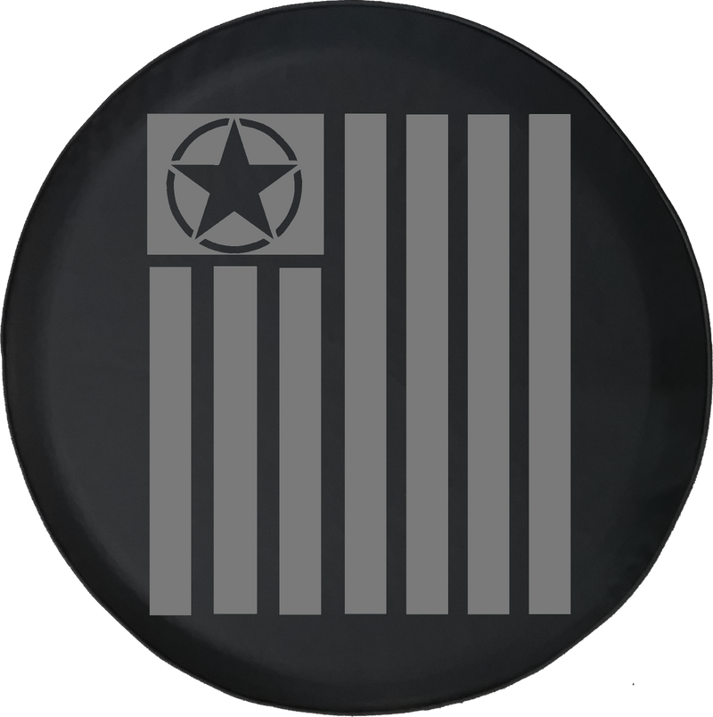 Jeep Wrangler Tire Cover With Tactical Military Star (Wrangler JK, TJ, YJ)