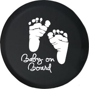 Baby on Board Foot Prints Offroad Jeep RV Camper Spare Tire Cover J328 - TireCoverPro 
