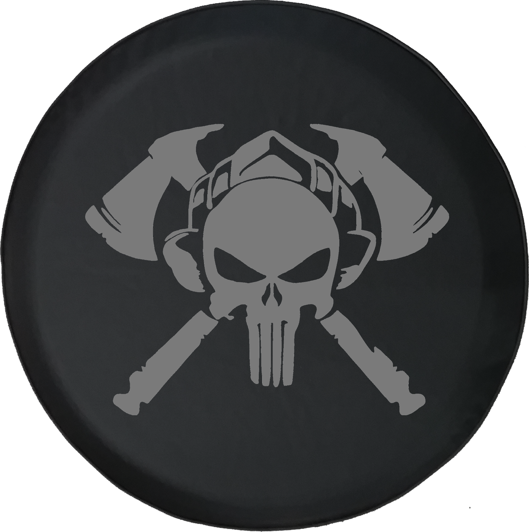 Tire Cover PRO | Fire Department Punisher Skull Shield Helmet with