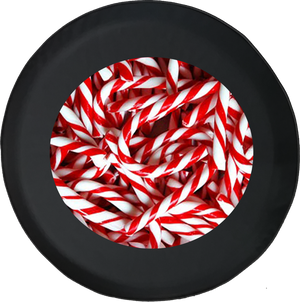 Candy Cane Holiday Sweet Tooth Sugar Rush Tasty Treat Christmas Jeep Camper Spare Tire Cover - MLW126
