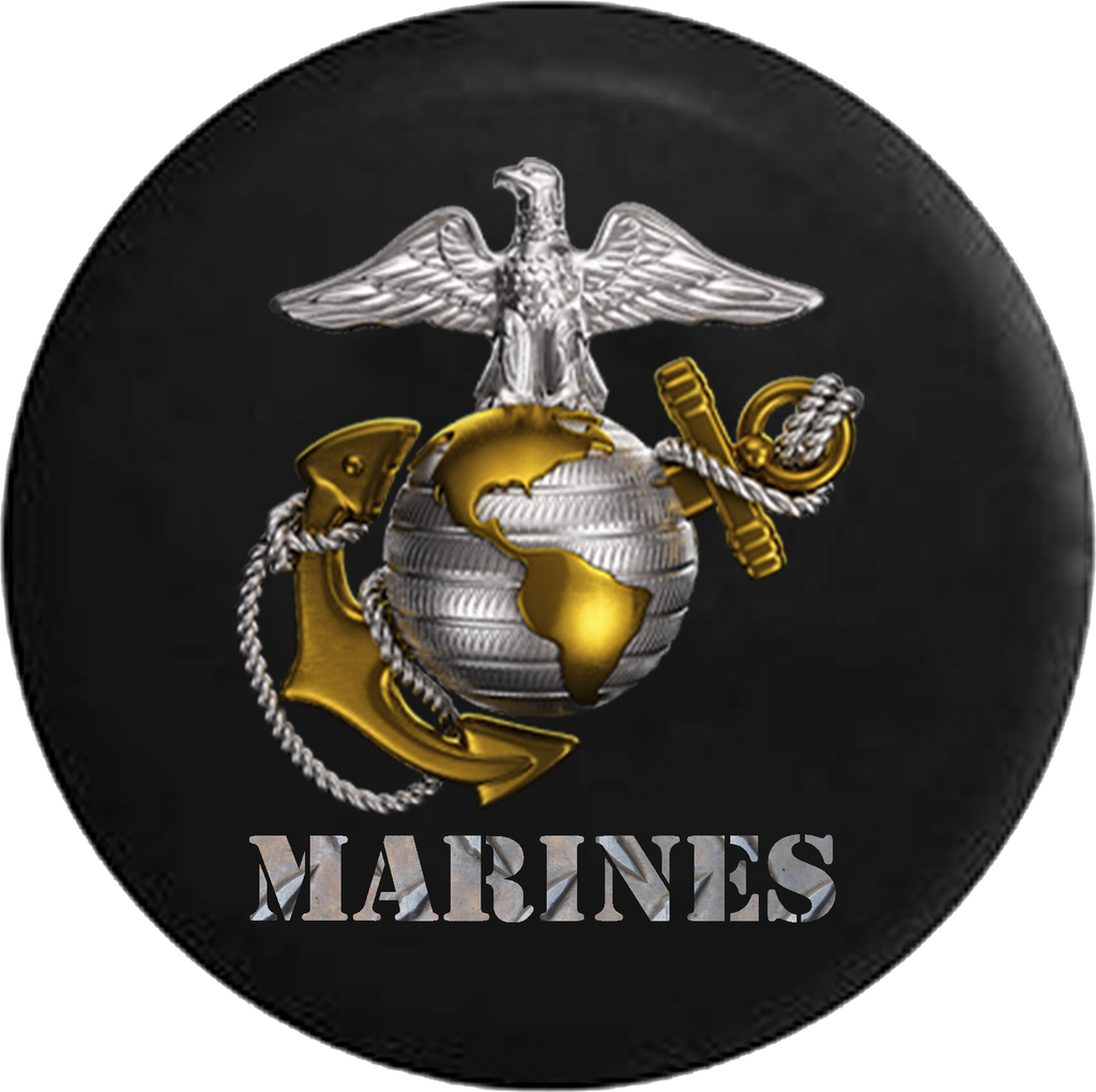 USMC United States Marine Corp Eagle Globe Anchor Jeep Camper Spare Tire Cover CUSTOM SIZE/COLOR/INK- P104 - TireCoverPro 