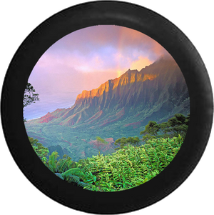 Mountain Sunset Skyline River fading into Desert Jeep Camper Spare Tire Cover BLACK-CUSTOM SIZE/COLOR/INK- R110 - TireCoverPro 