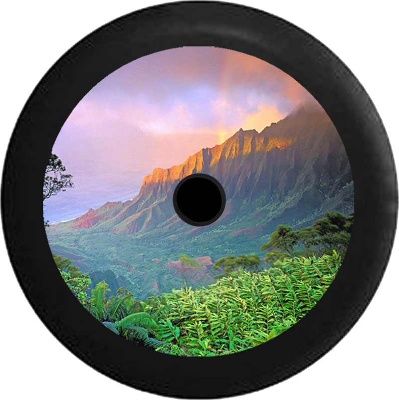 Jeep Wrangler JL Backup Camera Mountain Sunset Skyline River fading into Desert Jeep Camper Spare Tire Cover 35 inch R110