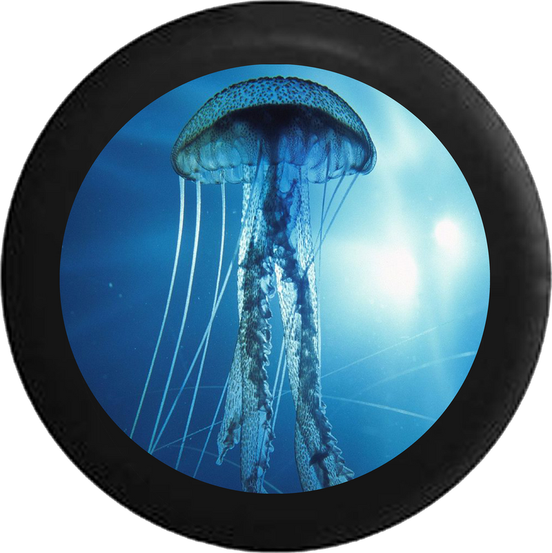 Jellyfish Sea Life Ocean Scene Jeep Camper Spare Tire Cover BLACK-CUSTOM SIZE/COLOR/INK- R144 - TireCoverPro 