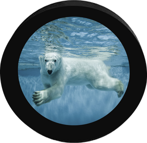 White Polar Bear Swimming Underwater Artic Glaciers Spare Tire Cover-BLACK-CUSTOM SIZE/COLOR/INK SKU-R153 - TireCoverPro 