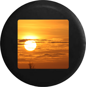 Sunrise Sunset Golden Sky and Clouds Jeep Camper Spare Tire Cover BLACK-CUSTOM SIZE/COLOR/INK- R155 - TireCoverPro 