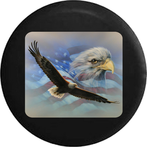 Jeep Liberty Tire Cover With Soaring American Eagle