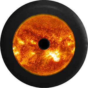 Jeep Wrangler JL Backup Camera Close up of the Sun with Solar Flares Jeep Camper Spare Tire Cover 35 inch R172