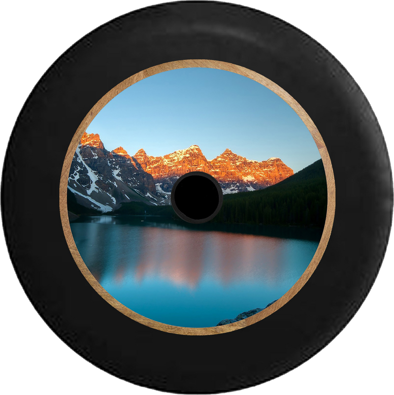 Jeep Wrangler JL Backup Camera Mountain Valley Lake Peaceful Water Scene Jeep Camper Spare Tire Cover 35 inch R176