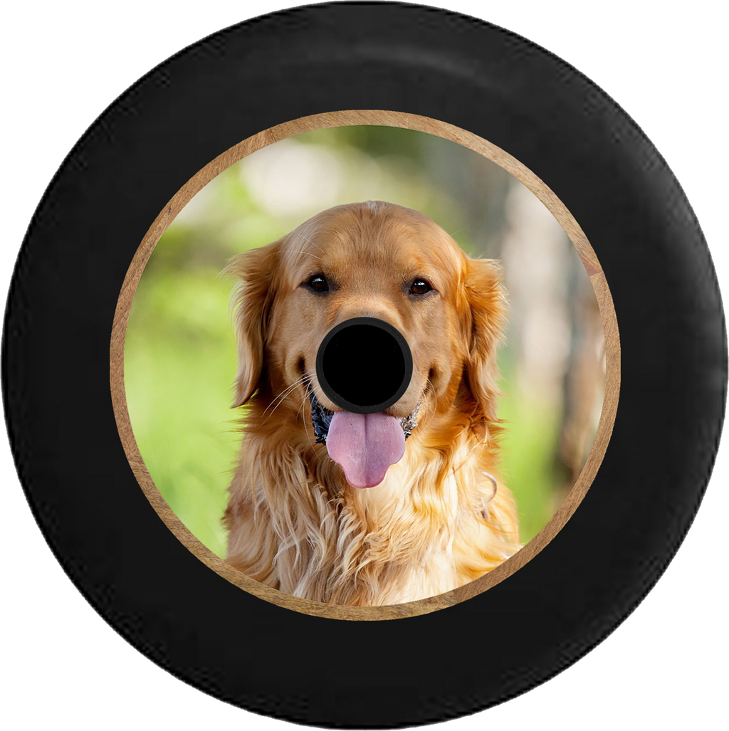 Jeep Wrangler JL Backup Camera Golden Lab Retriever Hunting Dog - Man's Best Friend Jeep Camper Spare Tire Cover 35 inch R178
