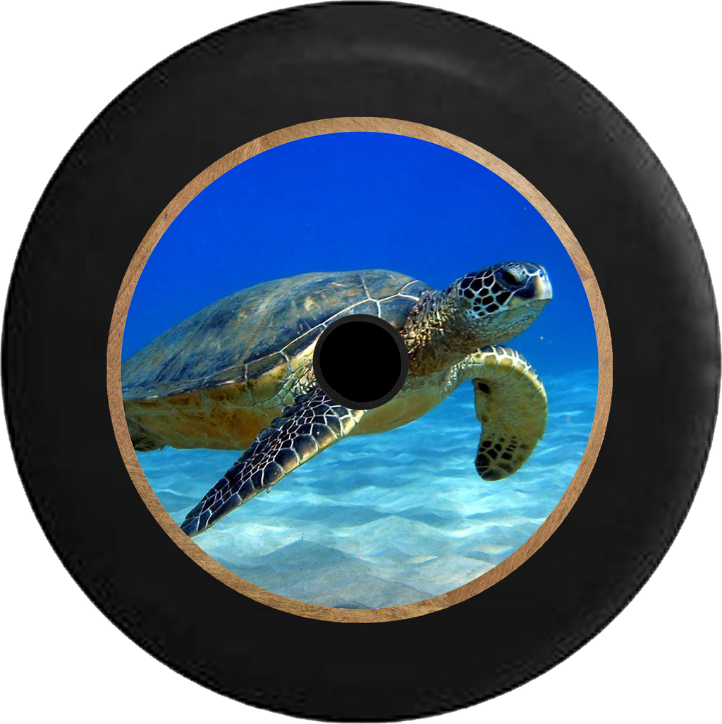 Jeep Wrangler JL Backup Camera Sea Turtle on Sandy Bottomed Ocean Floor Jeep Camper Spare Tire Cover 35 inch R184