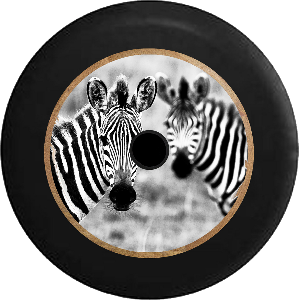 Jeep Wrangler JL Backup Camera Zebra Pair Gorgeous Striped Faces Jeep Camper Spare Tire Cover 35 inch R185