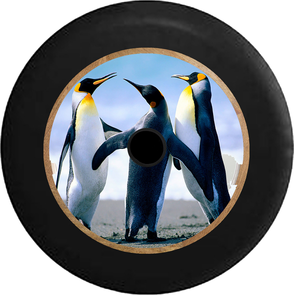 Jeep Wrangler JL Backup Camera Penguins Dancing on the Beach Jeep Camper Spare Tire Cover 35 inch R196