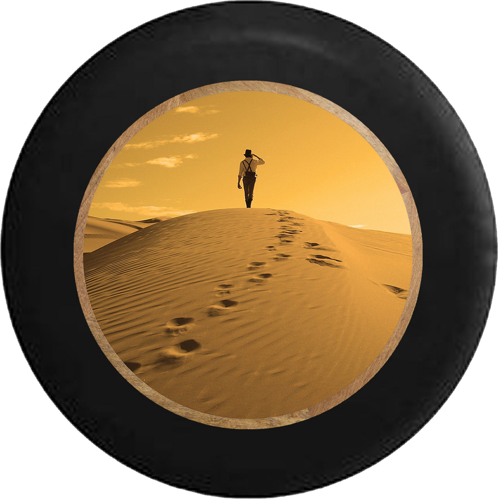 Desert Walk thru the Sahara to the Oasis Jeep Camper Spare Tire Cover BLACK-CUSTOM SIZE/COLOR/INK- R204 - TireCoverPro 