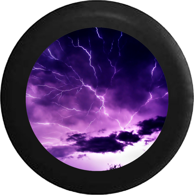 Lightning Storm Electric Sky Jeep Camper Spare Tire Cover BLACK-CUSTOM SIZE/COLOR/INK- R209 - TireCoverPro 