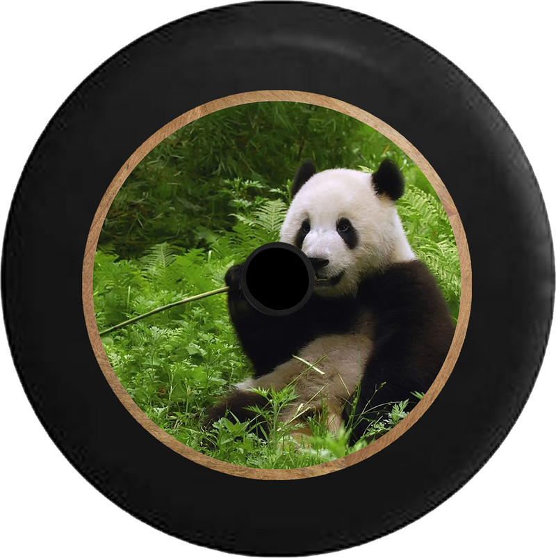 Jeep Wrangler JL Backup Camera Lazy Panda Chewing on Bamboo Jeep Camper Spare Tire Cover 35 inch R232