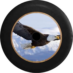 Jeep Wrangler JL Backup Camera Soaring American Bald Eagle Land of the Free Jeep Camper Spare Tire Cover 35 inch R247