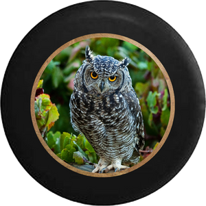 Owl in Nature Nocturnal RV Camper Spare Tire Cover-BLACK-CUSTOM SIZE/COLOR/INK - TireCoverPro 