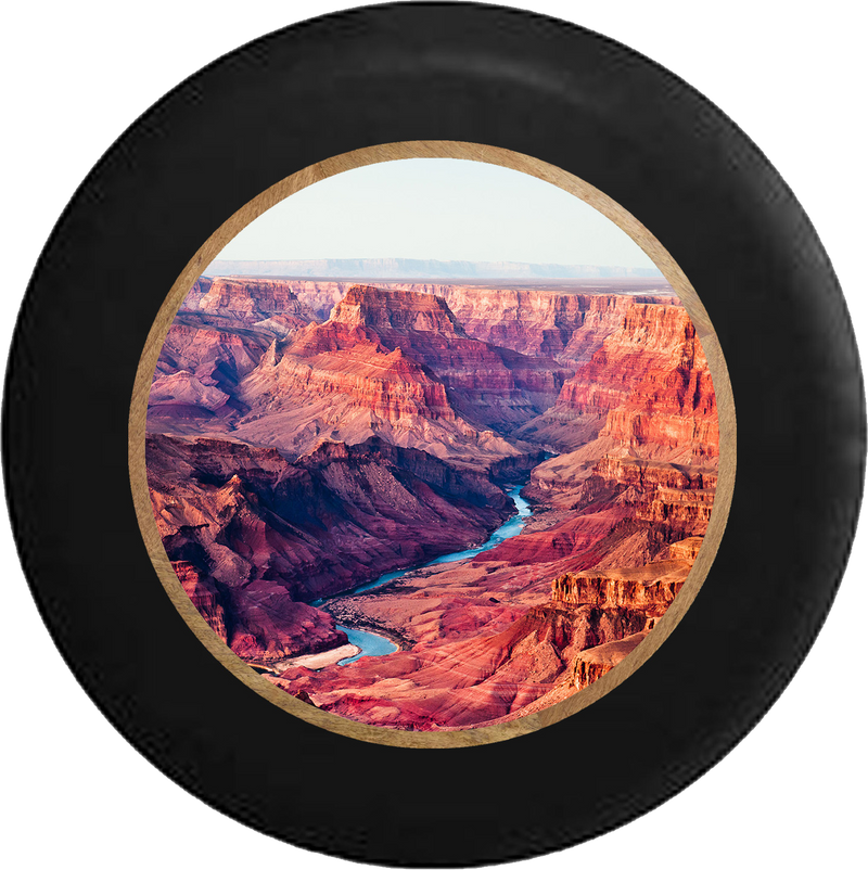 Grand Canyon River Valley  RV Camper Spare Tire Cover-BLACK-CUSTOM SIZE/COLOR/INK - TireCoverPro 