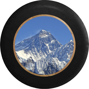 Mt Everest Snowy Peak Mountain Climbing Jeep Camper Spare Tire Cover BLACK-CUSTOM SIZE/COLOR/INK- R333 - TireCoverPro 