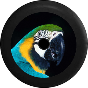 Jeep Wrangler JL Backup Camera Parrot Macaw Tropical Colorful Bird Jeep Spare Tire Cover BLACK- - R338