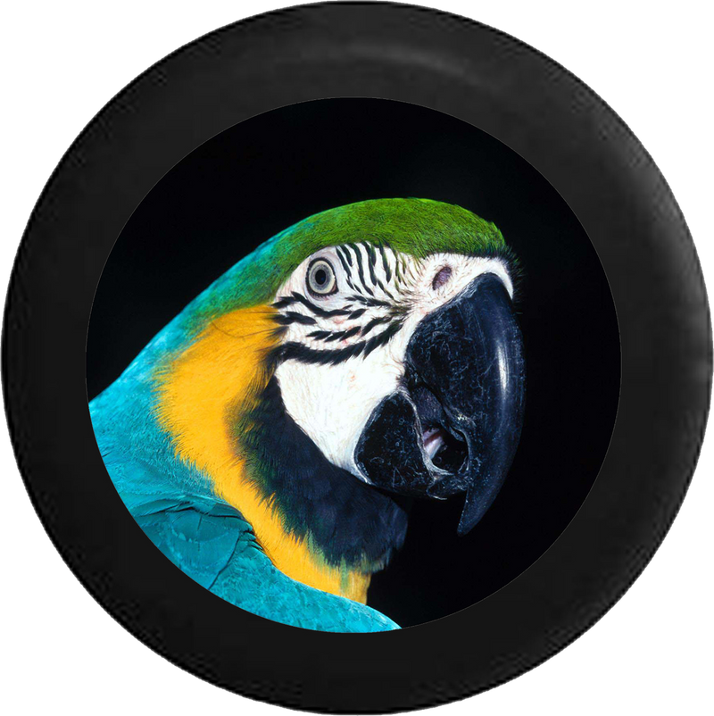 Parrot Macaw Tropical Colorful Bird Jeep Spare Tire Cover BLACK-CUSTOM SIZE/COLOR/INK- R338 - TireCoverPro 