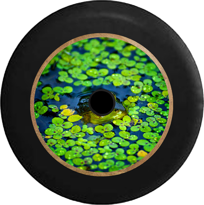 Jeep Wrangler JL Backup Camera Green Frog in Lily Pads Cove of Pond Jeep Camper Spare Tire Cover 35 inch R356