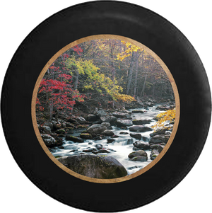 Tennessee River Stream Through the Trees from Rocky Mountains Jeep Camper Spare Tire Cover 35 inch R367