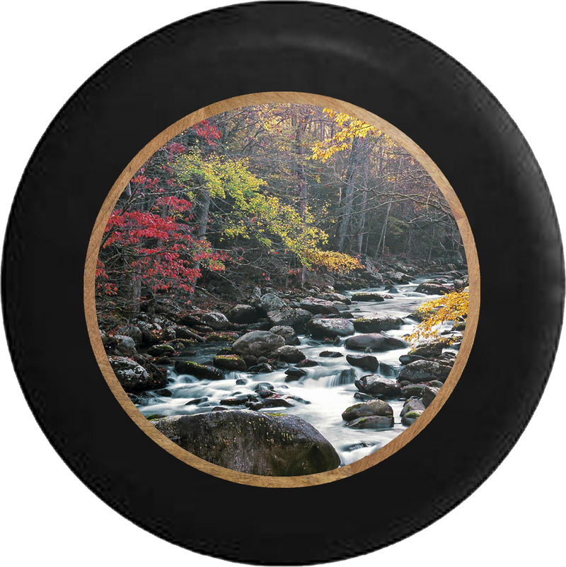 Wild River Over Rock Bed RV Camper Spare Tire Cover-BLACK-CUSTOM SIZE/COLOR/INK - TireCoverPro 