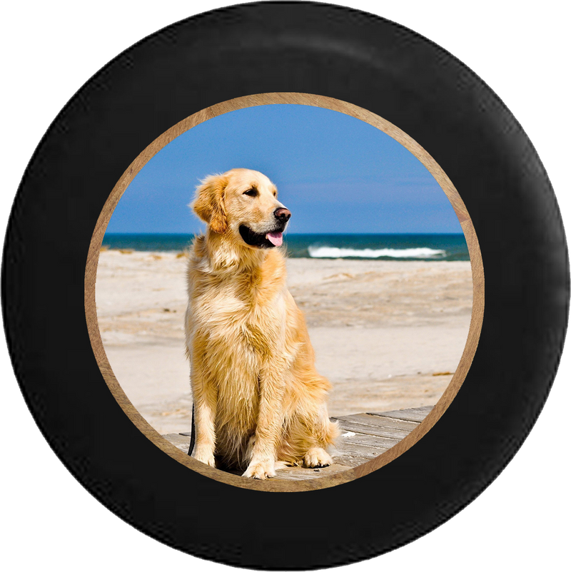 Jeep Liberty Tire Cover With Golden Retriever Print (Liberty 02-12)